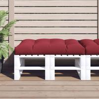 VidaXL Palletkussen 120 x 80 x 12 cm stof wijnrood