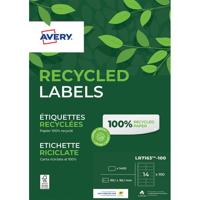 Etiket Avery LR7163-100 99.1x38.1mm recycled wit 1400 etiketten | 5 stuks