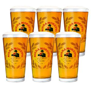 Birra Moretti - Bierglas "Vaasje" 250ml - 6 stuks