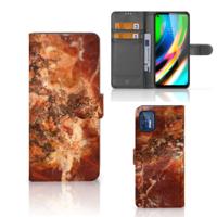Motorola Moto G9 Plus | Bookcase | Marmer Bruin