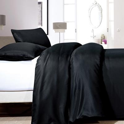 Dekbedovertrek Satin Point - Tweepersoons (200x200 cm) - Zwart Microvezel - Dessin: - Zensation - Dekbed-Discounter.nl