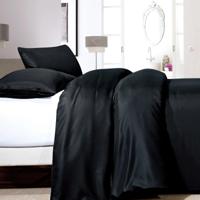 Dekbedovertrek Satin Point - Tweepersoons (200x200 cm) - Zwart Microvezel - Dessin: - Zensation - Dekbed-Discounter.nl
