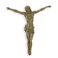 A WALL MOUNT BRONZE SCULPTURE OF A CORPUS CHRISTI A WALL MOUNT BRONZE SCULPTURE OF A CORPUS CHRISTI
