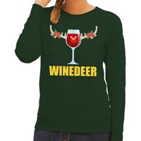 Foute kerstborrel trui groen Winedeer dames 2XL (44)  -