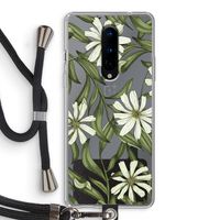 Wit bloemenpatroon: OnePlus 8 Transparant Hoesje met koord