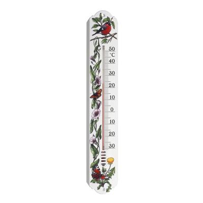 TFA Thermometer - bloemen - kunststof - XL - wit - 50 x 9.2 cm - tuindecoratie