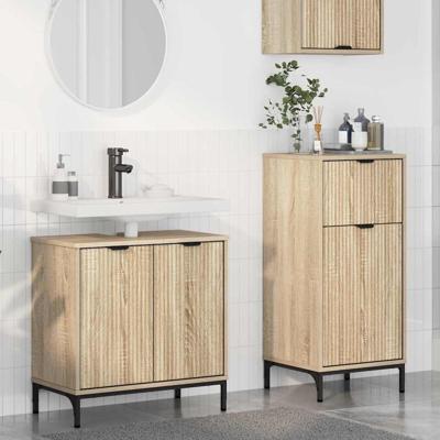 Badkamermeubelset met lade 2 pcs Sonoma eiken 39.5 x 36 x 88 cm