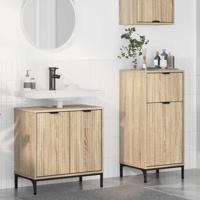 Badkamermeubelset met lade 2 pcs Sonoma eiken 39.5 x 36 x 88 cm