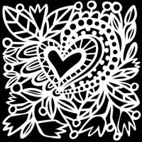 The Crafter's Workshop • stencil botanical heart 30,5x30,5cm