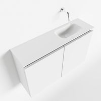 Toiletmeubel Mondiaz Ture | 80 cm | Meubelkleur Talc | Eden wastafel Talc Rechts | Zonder kraangat