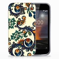 Siliconen Hoesje Nokia 1 Barok Flower Siliconen Hoesje Nokia 1 Barok Flower