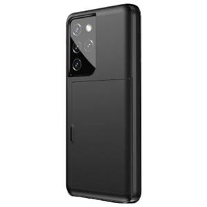 iPhone SE 2020 hoesje - Backcover - Hardcase - Pasjeshouder - Portemonnee - Shockproof - TPU - Zwart