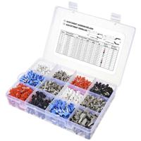 TRU COMPONENTS TC-11991840 Assortiment adereindhulzen 0.5 mm², 0.75 mm², 1 mm², 1.5 mm², 2.5 mm², 4 mm² Deels geïsoleerd Wit, Grijs, Rood, Zwart, Blauw 2065 - thumbnail