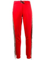 Philipp Plein pantalon à ornements en cristal - Rouge - thumbnail