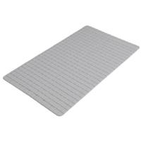 Badkamer/douche anti slip mat - rubber - voor op de vloer - steengrijs - 39 x 69 cm - thumbnail