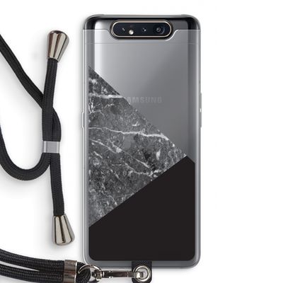 Combinatie marmer: Samsung Galaxy A80 Transparant Hoesje met koord
