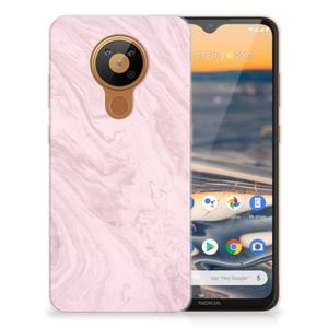 Nokia 5.3 TPU Siliconen Hoesje Marble Pink - Origineel Cadeau Vriendin