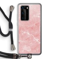 Roze marmer: Huawei P40 Pro Transparant Hoesje met koord
