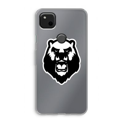 Angry Bear (white): Google Pixel 4a Transparant Hoesje
