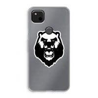 Angry Bear (white): Google Pixel 4a Transparant Hoesje