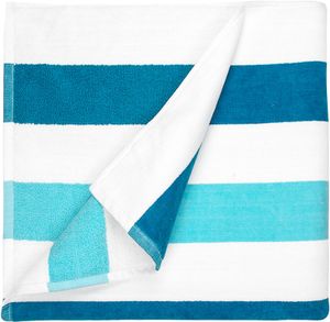 The One Towelling Strandhanddoek 90 x 190 cm Stripe Petrol/mint