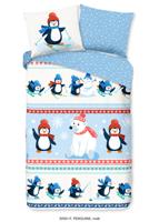 Good Morning Kinderdekbedovertrek "pinguins" - Multi - (140x200/220 cm) - Katoen Flanel