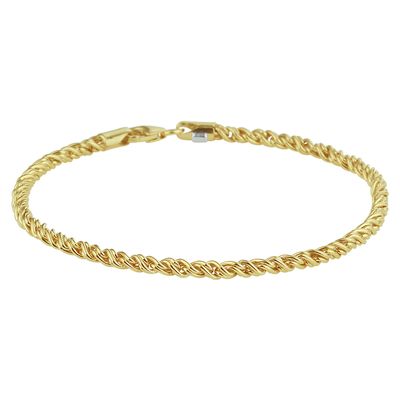 Armband Zilgold Draadschakel geelgoud-zilveren kern 2,8 mm 19 cm