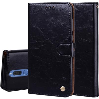 Voor Huawei mate 10 Lite & Nova 2i Business stijl olie Wax textuur horizontale Flip lederen draagtas met houder & kaartsleuven & portemonnee (zwart)
