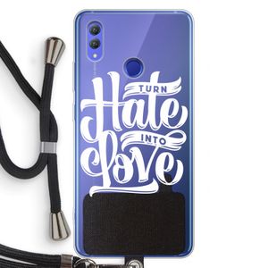 Turn hate into love: Honor Note 10 Transparant Hoesje met koord