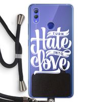 Turn hate into love: Honor Note 10 Transparant Hoesje met koord
