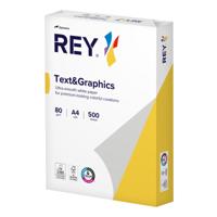 Kopieerpapier rey text graphics a4 80gr wit | 5 stuks