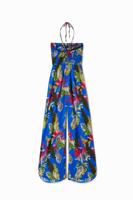Lange tropische jumpsuit halternek - BLUE - XL