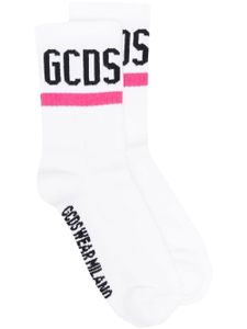 GCDS chaussettes à logo en intarsia - Blanc