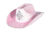 Cowboy hoed met strasssteentjes pink