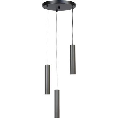 Masterlight HanglampRun Ø35 ronde plaat - 3x GU10 - zwart - 2382-05-05-35-3