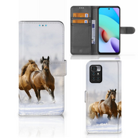 Xiaomi Redmi 10 Telefoonhoesje met Pasjes Paarden