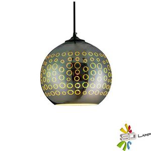 LED Hanglamp 3D - Radus - Rond - Chroom Glas - E27