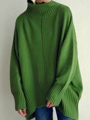 Yarn/Wool Yarn Half Turtleneck Loose Sweater Yarn/Wool Yarn Half Turtleneck Loose Sweater