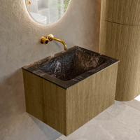 Badmeubel Mondiaz Kurve-Dlux | 60 cm cm | Meubelkleur Dusk | Wastafelkleur Lava | Solid surface | Wasbak midden spoelbak | Zonder kraangat(en)