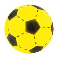 Softbal foam - voetbal print - geel - zacht - 20 cm - speelgoed ballen - thumbnail