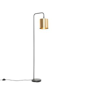 QAZQA Smart vloerlamp zwart met goud incl. Wifi A60 - Lofty