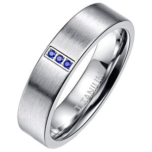 Heren ring Titanium Brushed Chrystal 6mm