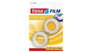 Tesafilm Double-Sided, ft 7,5 m x 12 mm, blister van 2 stuks