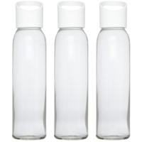 Waterfles - 3x stuks - transparant - 500 ml - glas - met schroefdop - wit handvat - drinkfles