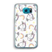Rainbow Unicorn: Samsung Galaxy S6 Transparant Hoesje