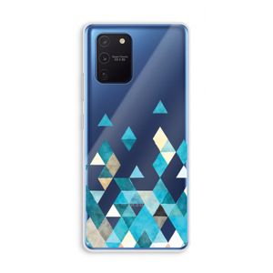 Gekleurde driehoekjes blauw: Samsung Galaxy Note 10 Lite Transparant Hoesje