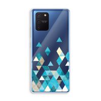 Gekleurde driehoekjes blauw: Samsung Galaxy Note 10 Lite Transparant Hoesje
