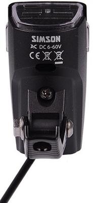 Simson Koplamp luna e-bike led 6 cm voorvork 25 lux zwart