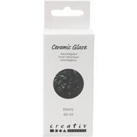 Creativ Company Keramiek glazuur, 984-1101 °c, dekkend, ebony, 60 ml/ 1 fles