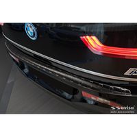 Zwart RVS Bumper beschermer passend voor BMW i3 (i01) Facelift 2017- 'Ribs' AV245104